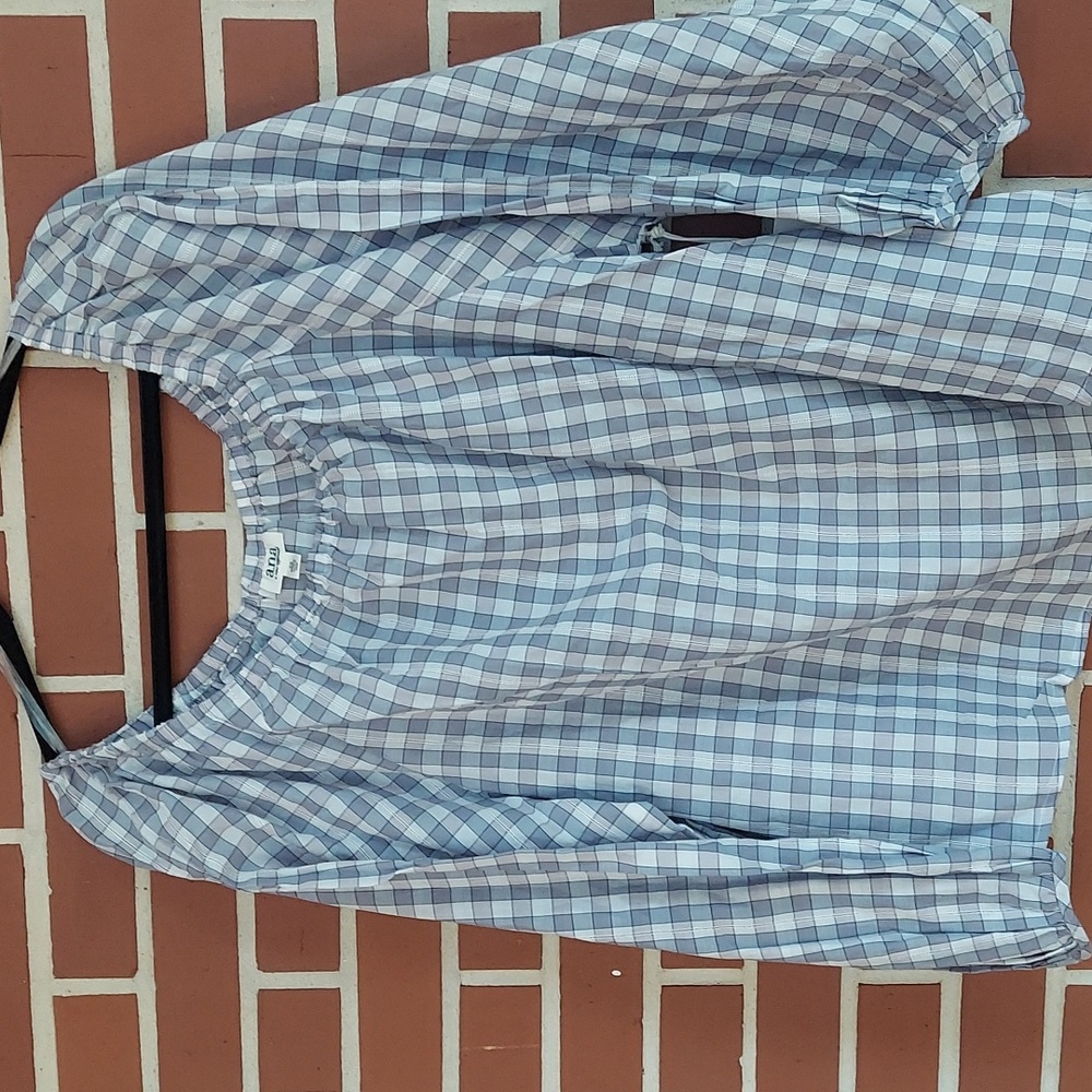 A.N.A Womans plus size SZ 2X  TOM Plaid top light purple NWT
